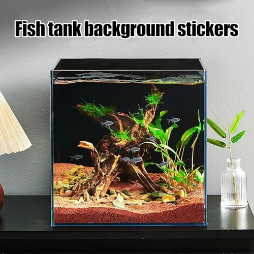 Generisch Aquarium Poster, 40×30/40×80/60×150cm PVC Statisch Haftender Aquarium Hintergrund Schwarzer Aquarium Rückwandfolie Selbstklebende Folie Vinyl Hintergrund Für Aquarium Rückwand