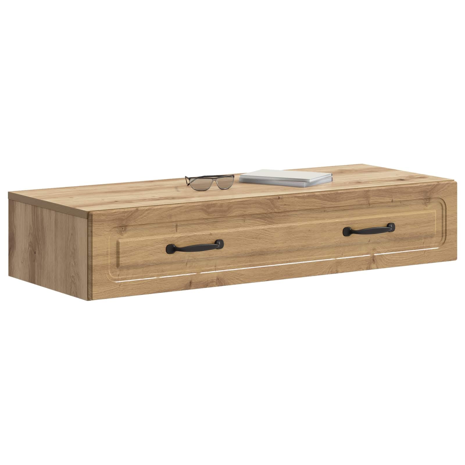 Hothingwell Meble ścienne z drewna konstrukcyjnego z regulowanymi półkami i zamykanymi drzwiami, uniwersalne przechowywanie do salonu lub biura, minimalistyczny design, wymiary 87,5 x 34,5 x 17 cm