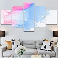 SIGNWIN 5 Panel Canvas Wall Art Modern Art 3D Abstract Abstract Brushstroke Contemporary Digital Art Fun Multicolor for Home Decorations Ready to Hang - 60