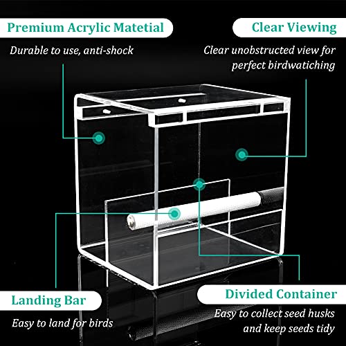 Automatische vogelvoederbak voor papegaai, geen puinhoop vogelzaad voerbak anti-morsen Budgie Feeder Vogelvoeder… - Afbeelding 7