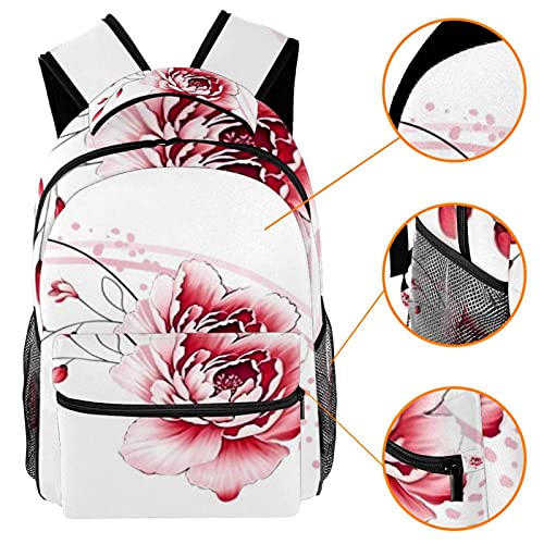 Sac à dos scolaire géométrique et floral multicolore pour étudiants