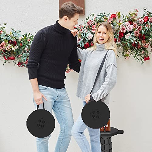 Image of Upgraded XXL Collapsible Stool with Cushion 20.4 inch, 440Lbs Max Weight, Wider & Taller Pop Up Seat, Heavy Duty Portable Retractable Folding Stool or Travel Foot Rest, Gift for Camping & Outdoors