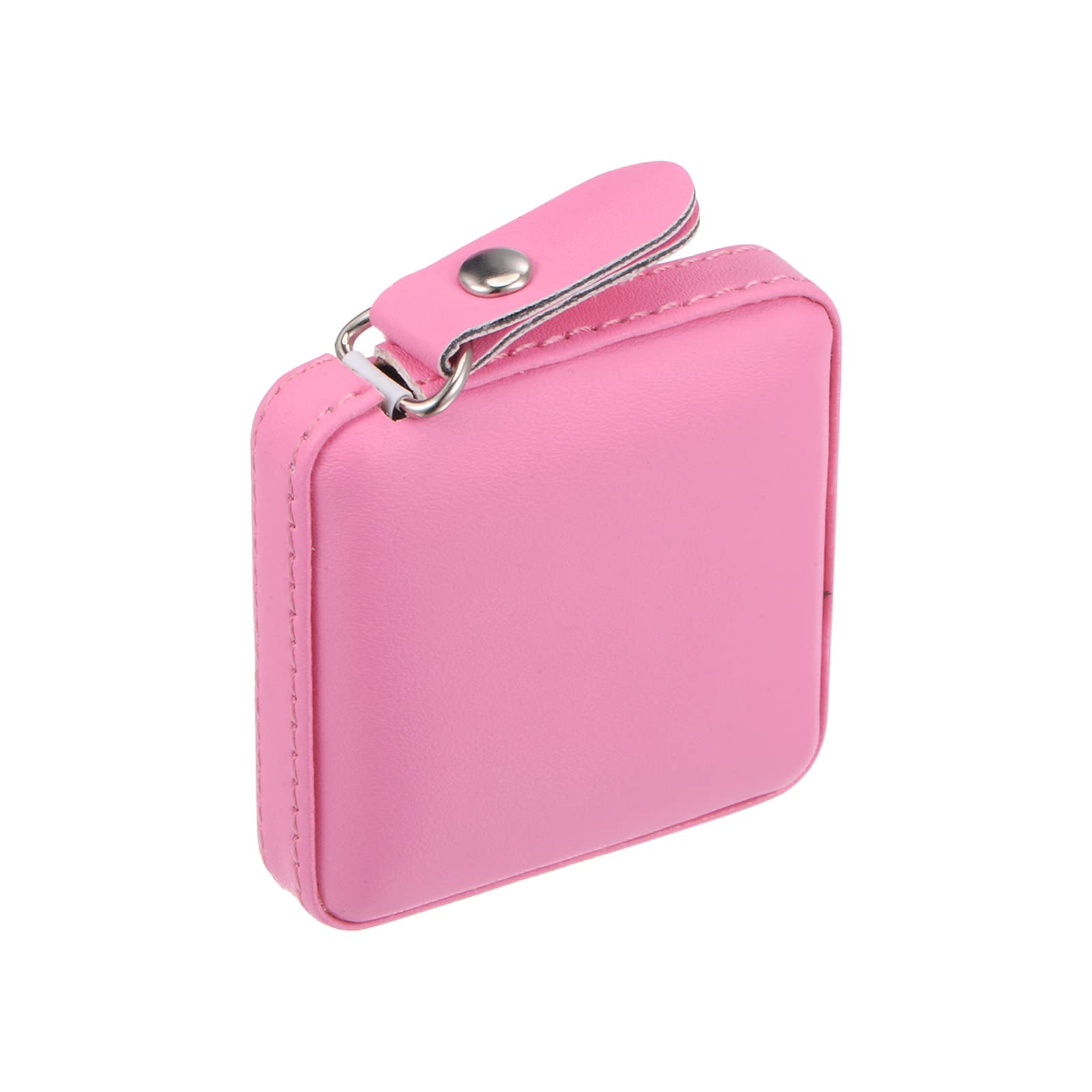 HARFINGTON Cinta métrica retráctil cuadrada de 150 cm, funda de piel suave, tamaño de bolsillo para cuerpo, medidas de costura, color rosa