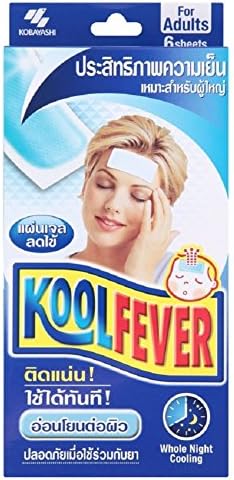 KOOLFEVER SOFT GEL SHEETS FOR ADULT 50 x 130 mm. Whole Night Cooling Gel 6 Pcs Per Each (1 Box)