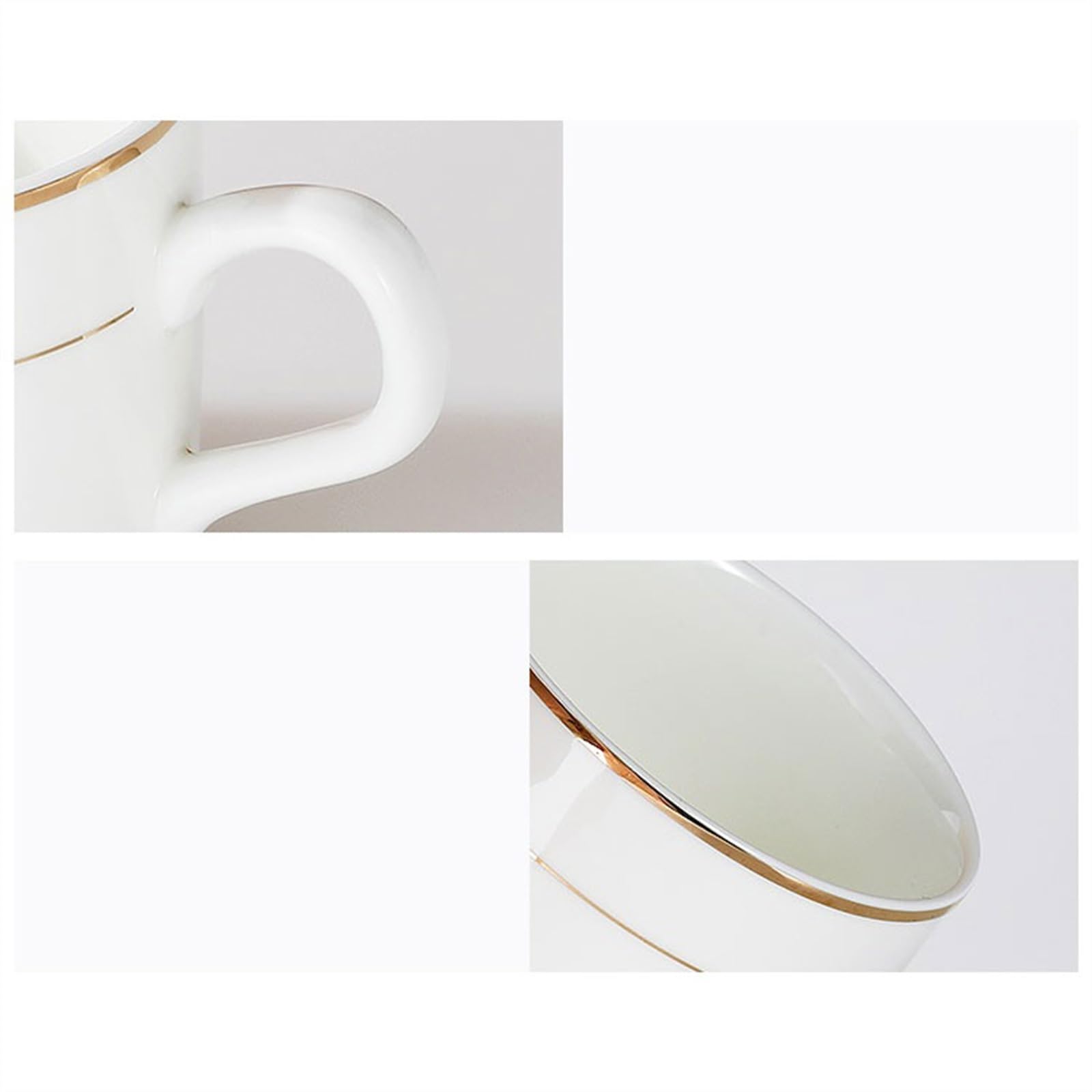 Tasses à café Ensemble de tasses à café en céramique exquise haute qualité, ensemble luxe européen deux pièces avec tasse, soucoupe et cuillère