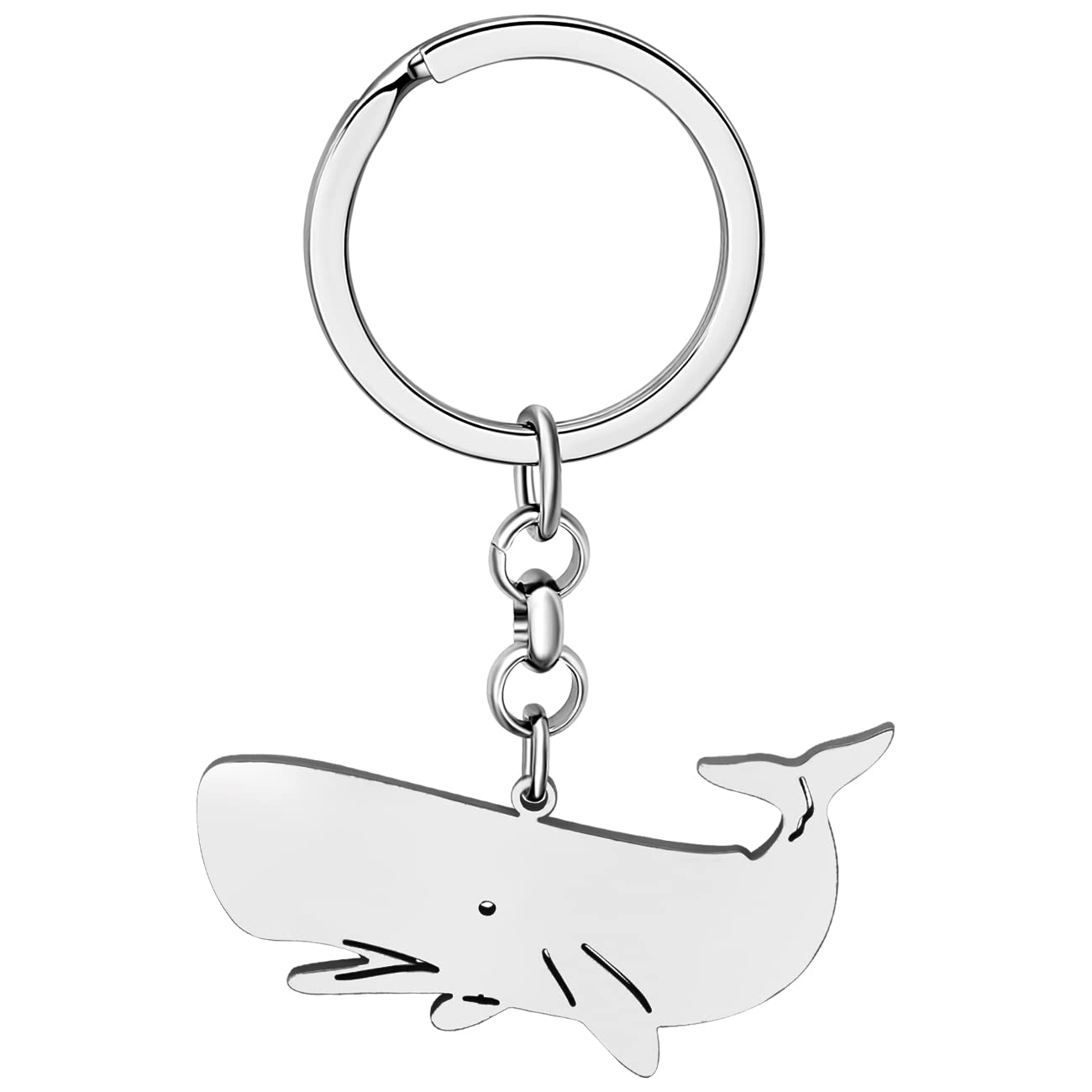 LONYOOFun Whale Keychain Stainless Steel Car Key Handbag Keyring Ocean Animals Fish Gifts for Women Girls Kids Sea Charms