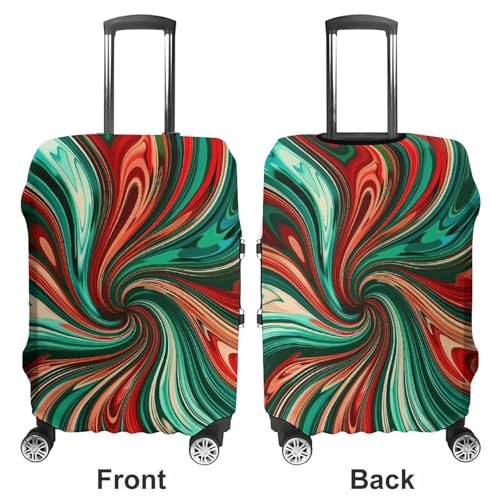 Psychedelic Swirl Pattern Luggage Cover, Elastic Luggage Protector Fits 19-32in Suitcases, Washable & Anti-Scratch Suitcase Cover for Men Women S3
