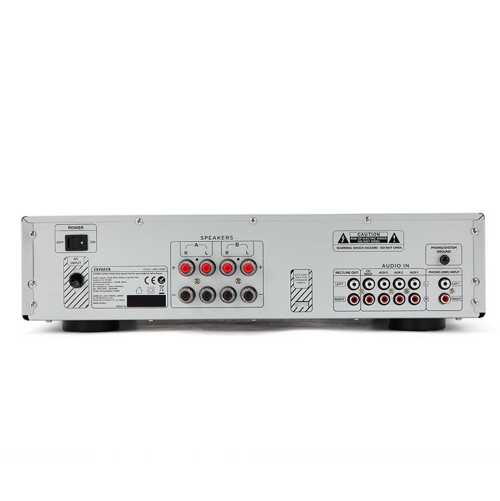 Aiwa AMU-120BT/SL AV-Receiver Verstärker Bluetooth 5.0 120 W Silber