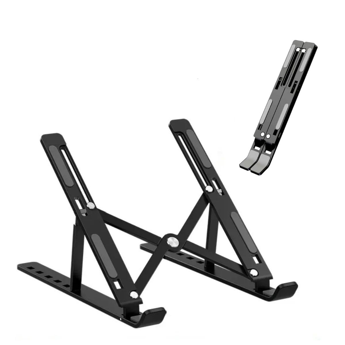 Suporte Notebook Ajustável em Alumínio Resistente Apoio Mesa em Metal Dobrável com Altura