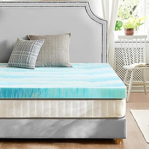 Mattress Topper Full - 3 Inch Memory Foam Cooling Gel Swirl Infused Bed Topper for Back Pain, CertiPUR-US Certified