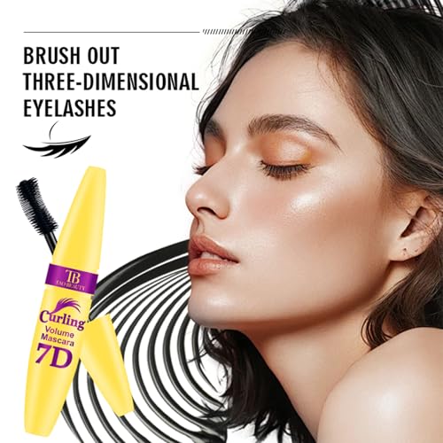 Image of 7D Fiber Lashes Waterproof Volumizing Mascara, Lengthening & Waterproof, Smudge-Resistant, Long-Lasting Formula (Black)