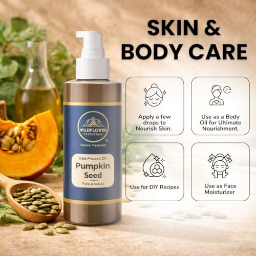 Image of Pumpkin Seed Oil Cold Pressed 100% Pure & Natural (50 ml) For Face, Hair, Skin, Body
