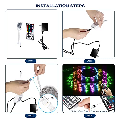 Image of DAYBETTER Led Strip Lights 16.4ft Waterproof Color Changing Led Lights with Remote Controller
