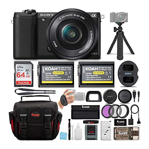 Sony Alpha a5100 Mirrorless Digital Camera w/ 16-50mm Lens & 64GB SD Card Bundle