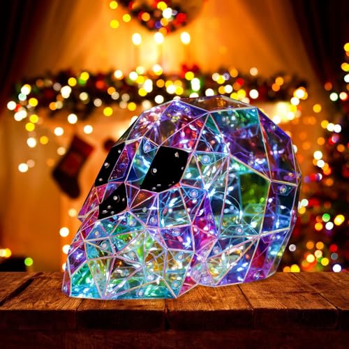 Crâne prisme LED veilleuse lumineuse design Halloween coloré
