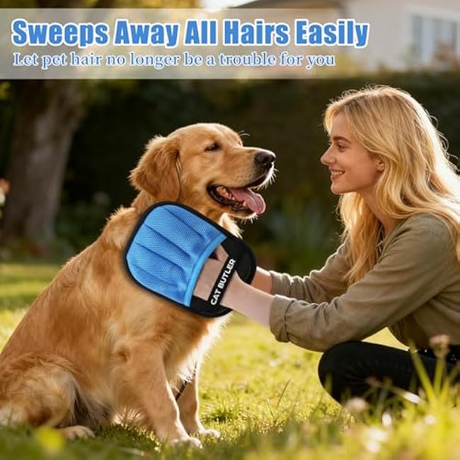 Upgraded Pet Hair Removal Glove, Cat Dog Electrostatic Pet Hair Remover Glove, Washable Reusable Grooming Removal Tool for Couch, Furniture, Carpet, Curtain, Clothing, Car Seat (1Pcs)-VmUKNWvO