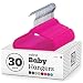 ZOBER Baby Velvet Hangers - Premium Quality, Space Saving, Strong and Durable - Perfectly Sized For Babies 0-48 months - 11" wide - Ultra Thin Non-Slip Hangers 360 Chrome Swivel Hook [30 pack] Pink