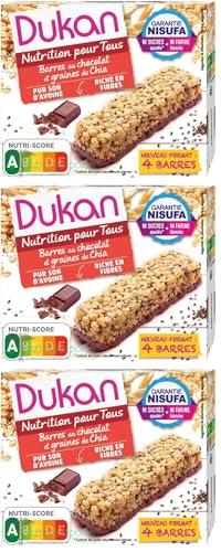 Dukan Barres de Son d'Avoine aux Graines de Chia 111 g (Lot de 3)