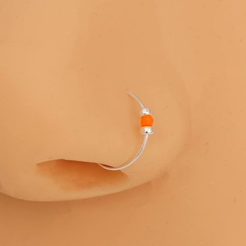 Miniatura 9 de Cuentas de anillo de nariz falsas Turquoise Bead Silver