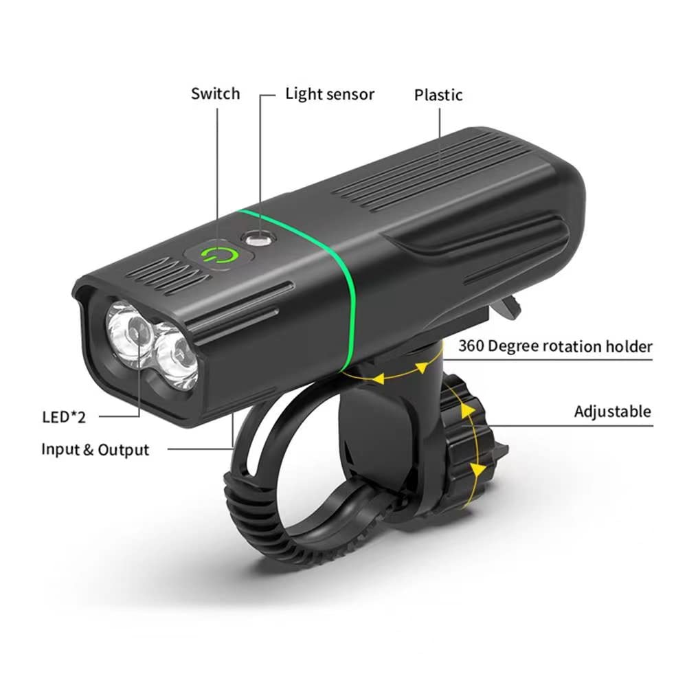 Sensor De Luz Luz De Bicicleta con Luz Trasera Roja Trasera USB Recargable LED Faro Bicicleta Lámpara Delantera Linterna