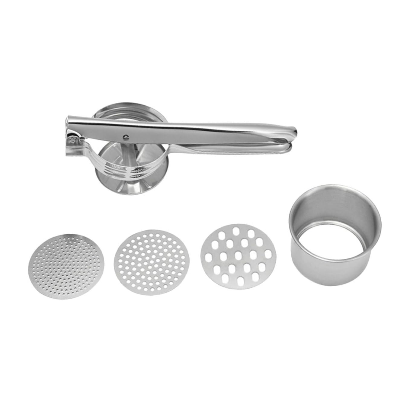 Cabilock 1 Set Stainless Steel Food Pressing Tool Manual Potato Masher and Pumpkin Ricer for Easy Mashing Comfortable to Clean Kitchen Utensil