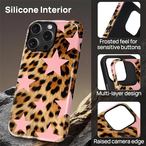 Coque iPhone 16 Pro paillettes rose et léopard compatible MagSafe antichoc - 3