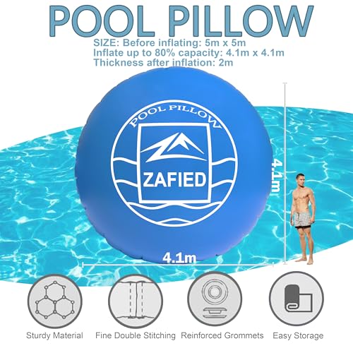 Poolkissen Winter, Pool Luftkissen Rund 5 Meter Durchmesser XXXL Pool Polster Hochwertige Materialien bis -25°C Doppelnaht Schwimmbadzubehör Pool Kissen für Winterfeste Poolabdeckung Schutz