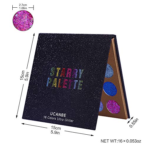 Ucanbe 16 Shade Pro Glitter Eyeshadow Palette #TOP4