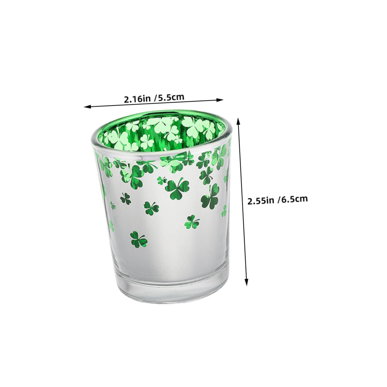 Mobestech 12pièces Bougeoirs Verre Vert Motif pour Saint-Patrick Décoration De Table pour Mariage Et Dîners Intérieurs