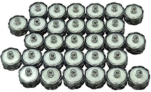Bluedot Trading Bright Submersible Waterproof Underwater Battery Operated Led Tea Lights For Wedding Centerpieces, Decorations, Or Fountains (Rose Shape), Blue, 30-Pack #TOP1