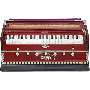 Kirtan Harmonium, BINA No. 9A, In de VS, 7 Stops, 3 1/2 Octaves, Palissander Kleur, Koppeling, Speciale Dubbele Ret, Zak…