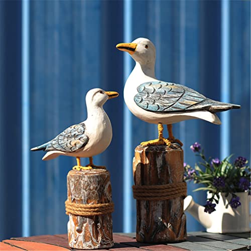 Figura de Gaviota de Madera Vintage Decoración Náutica