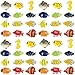 Boao 48 Pièces Ensemble de Jeu de Figurines de Poissons Tropicaux, Faveurs de Fête de Poissons Tropicaux, Jouets de Poissons en Plastique, Jouets d'animaux de Mer pour Enfants, 1 Pouce de Long