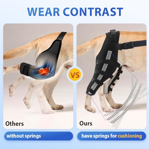 MROUEN Double Dog Leg Braces for Back Leg,Double Dog Knee Brace for Torn Acl Hind Leg,Dog Acl Brace Hind Leg,Dog Acl Knee Brace,Acl Dog Brace,Knee Brace for Dogs Back Leg,Acl Brace for Dogs Rear Leg
