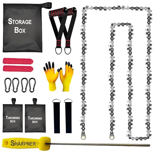 55 Inch High Limb Rope Saw &ndash; Dual Sided Pocket Chainsaw with 70 Sharp Teeth 360&deg; &ndash; Rope Tree...