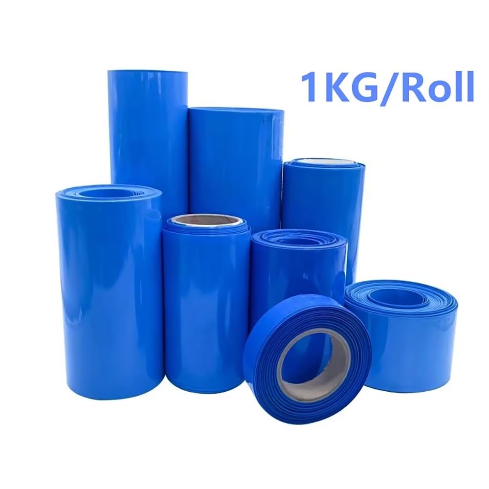 Rolka Folii Termokurczliwej PVC 1kg, Niebieska, Trudnopalna Koszulka Izolacyjna Do Akumulatorów Litowych, Diod LED I Komponentów Elektronicznych(Width 460MM)