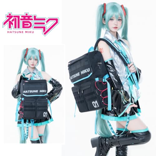 Image of Hatsune Miku Backpack, Neon Electronic Music Series, 20L Multi-functional Unisex Functional Style Travel & Commute Daypack