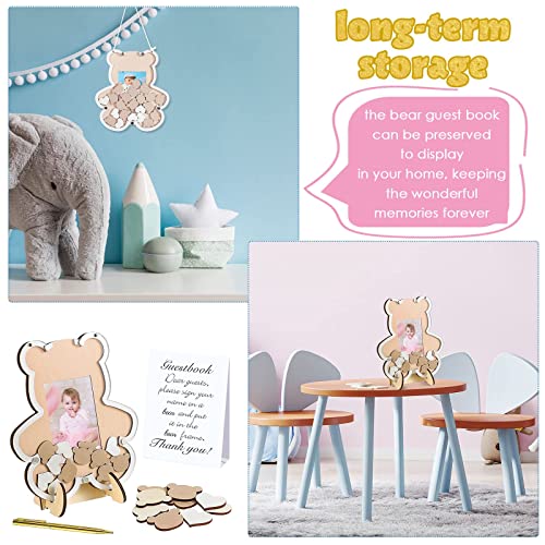 Yookeer Bear Baby Shower Guest Book Alternative Photo Frame Decorations We Can Bearly Wait Baby Shower Sign In Guest Book Girl 1St Birthday Rustic Party Bear Gender Reveal Shower (Brown,8.5X9.3 Inch) #TOP6