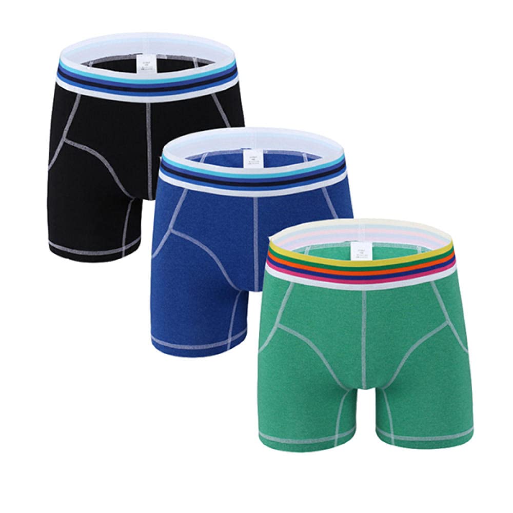 UNDERZY Mens Underpants 3 Pçs/Lote Longas Boxers Roupa Interior Dos Homens De Fitness Calças Bodysuit De Algodão U Convexo Cuecas Boxer Shorts Dos Homens Casual Sportswear