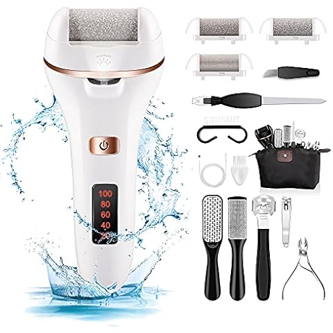 Ratukall Electric Foot File Callus Remover, Waterproof 16 in 1 Professional Pedicure Tools Set, Feet Scrubber Dead Skin Hard Skin Cracked Heels Calluses Foot Care Kit for Women Men Travel Home Cover