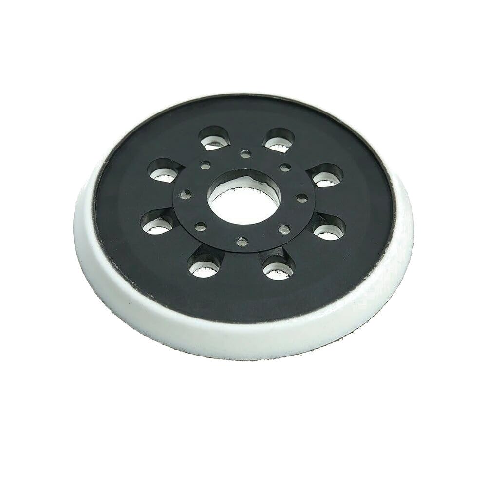 Trade-Shop - Juego de 5 placas de lija con cierre autoadherente, 125 mm de diámetro, 8 agujeros para lijadora orbital Bosch Skil