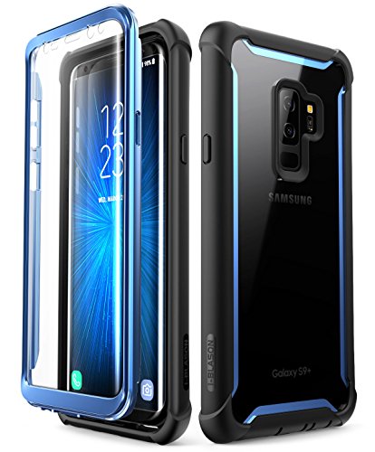 i-Blason Case for Galaxy S9+ Plus 2018 Release, Ares Full-body Rugged Clear Bumper Case with Built-in Screen Protector (Blue)