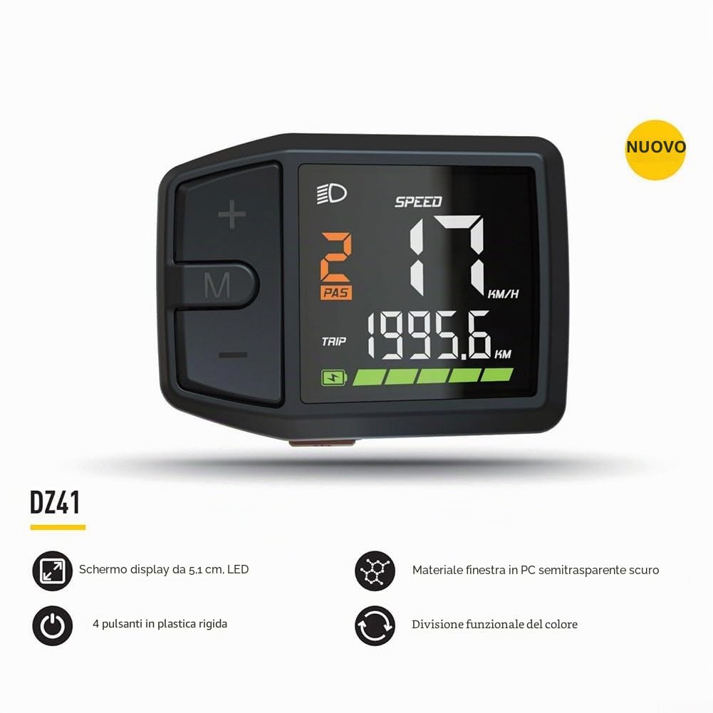 Display DZ41, bici elettrica compatibile con Bafang Motor DZ41 Display M500 M600 BBS0102 HD UART/CAN Protocollo Meter