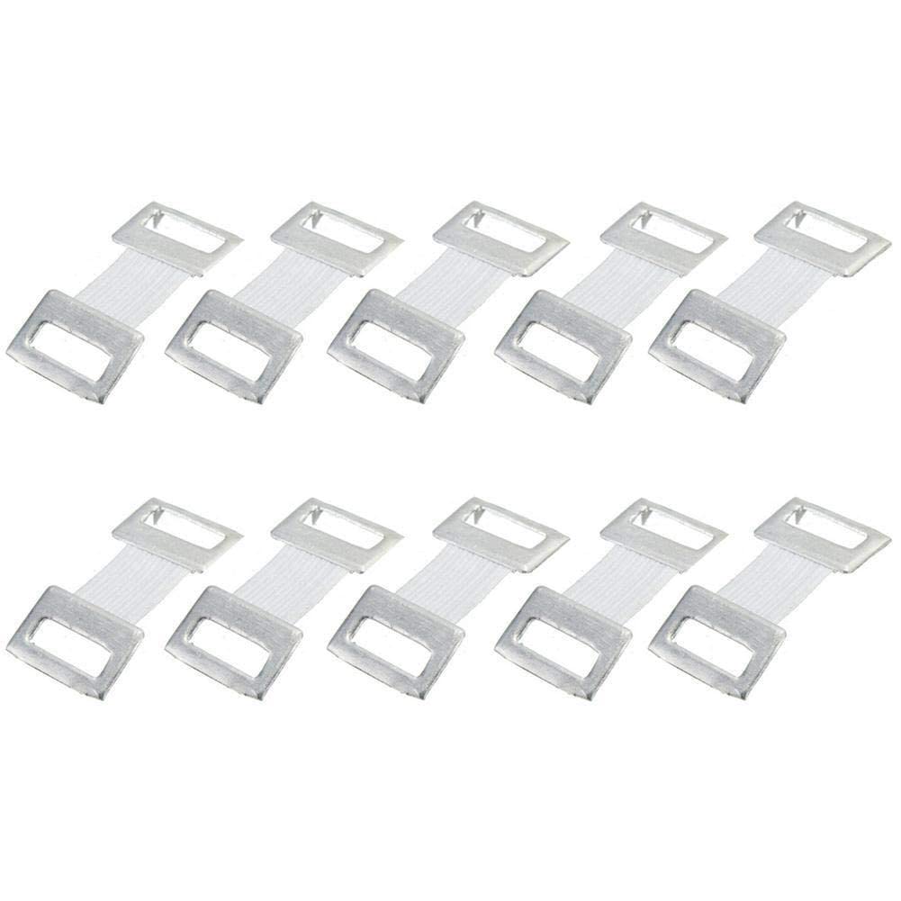 10 pezzi di ricambio per bendaggio elastico, clip in metallo, ganci di fissaggio, morsetti color caffè bianco