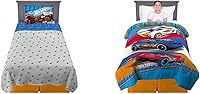Vista 11 de Franco Ropa de cama para niños Juego de sábanas súper suaves, 3 piezas, tamaño individual, Hot Wheels
