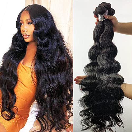 Mariska Body Wave Bundles Human Hair 3 Bundles (24 26 28)10A Unprocessed Brazilian Virgin Hair Weave Bundles Body Wave 3 Bundles Remy Human Hair Extensions  (24 26 28)