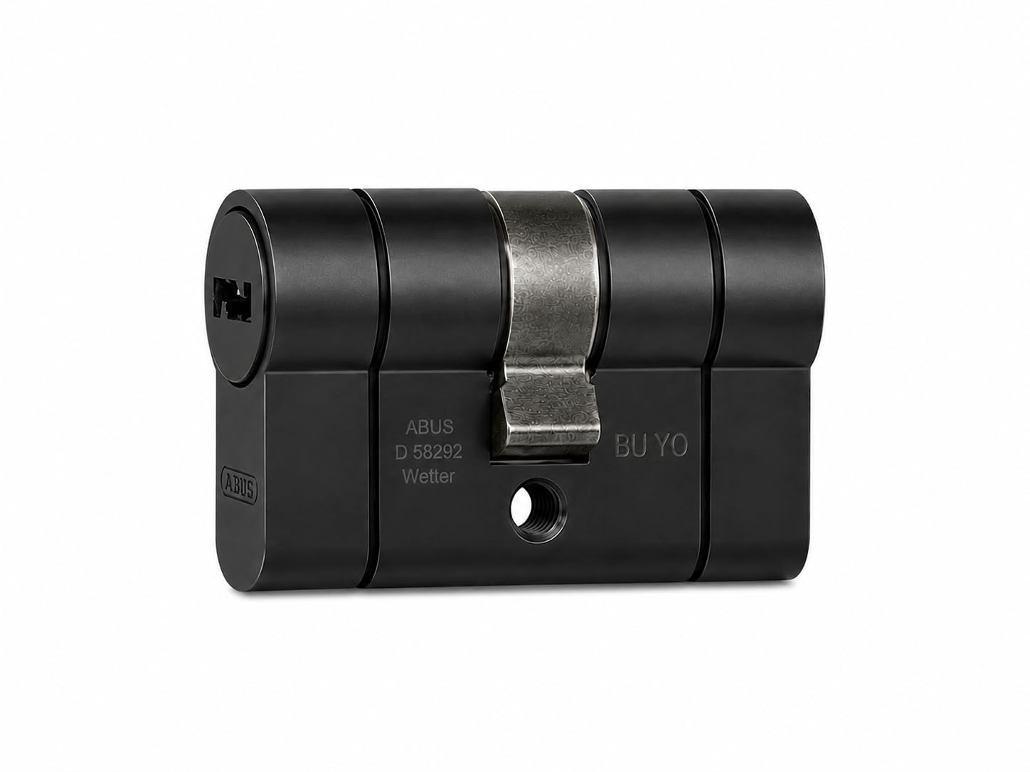 Abus Cylindre de Porte D66PS Noir avec Fonction Débrayable et Caractéristique Pre-Snap, 30x30 mm, 5 Clés Incluses