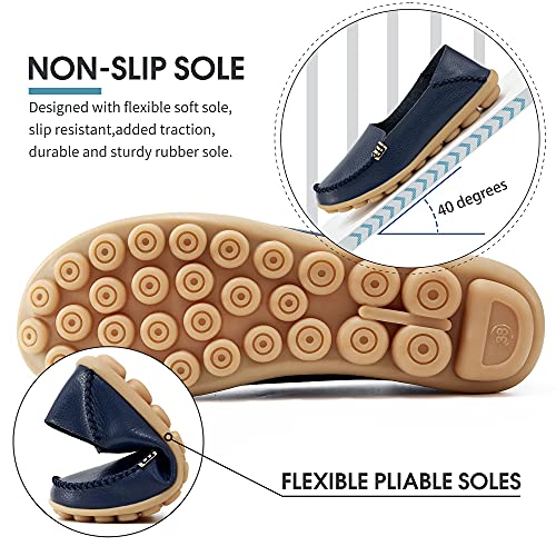 Image of DUOYANGJIASHA Loafers for Women Comfortable Slip-On Business Casual Moccasins - Lightweight & Cushioned Driving Mocs Boat Shoes with Memory Foam Flats for Work Travel