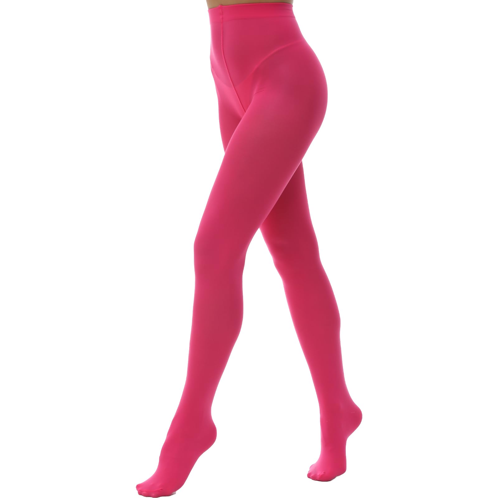 Manzi Women's Fuchsia 70D Coloured Tights Microfibre Soft Fashion Opaque Tights ,Xl