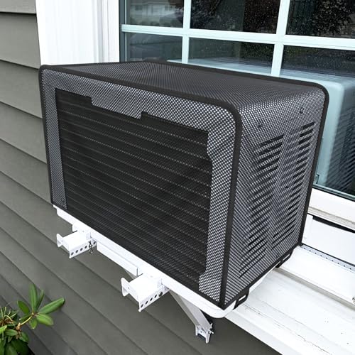 Homakover AC Mesh Cover for Outdoor Window Air Conditioner, Conditioner Protect Cover for Midea U-Shaped Air Conditioner Unit, Protect Against Leaves, Weeds, Debris (20Wx12.8Dx11.5H) (Black)